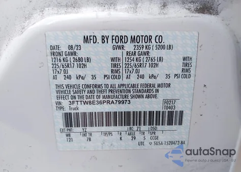 2023 Ford Maverick Xlt z USA, uszkodzony, nr VIN 3FTTW8E36PRA79973